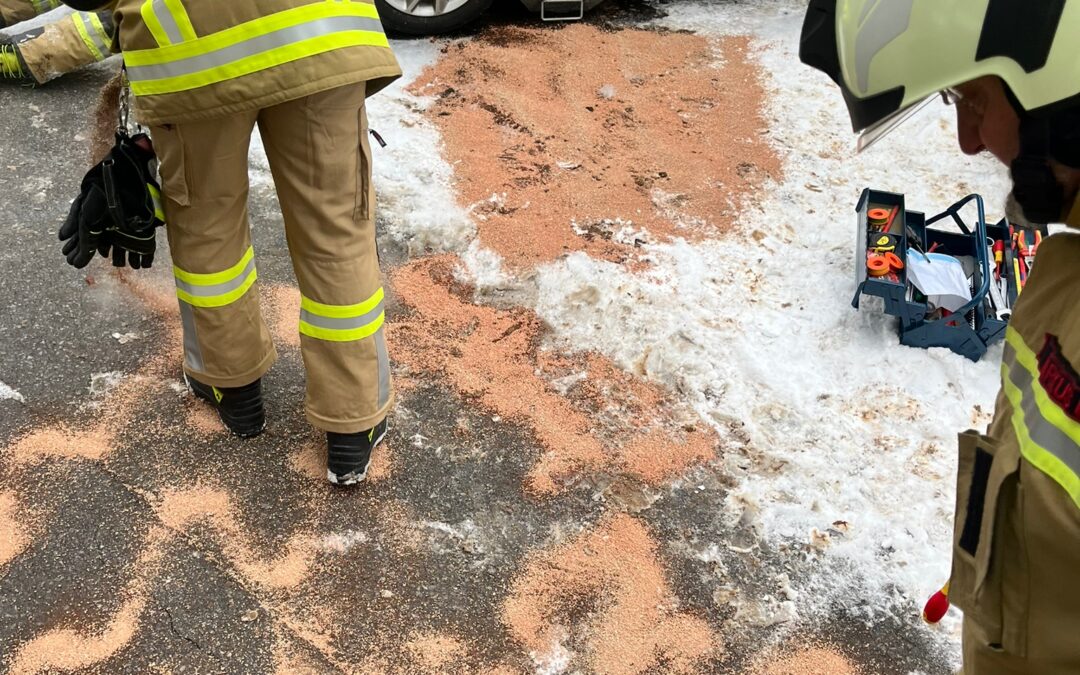 Einsatz 13/23: THL Ölspur – stellte sich als auslaufender Dieselkraftstoff dar