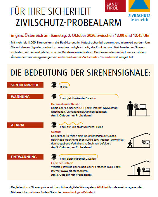 Zivilschutzprobealarm + AT Alert